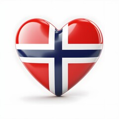 Fototapeta premium 3d heart with norway flag isolated on white