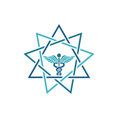 Medical Logo. Features a 9-pointed star with medical symbols. Very suitable for the health and medical industry.