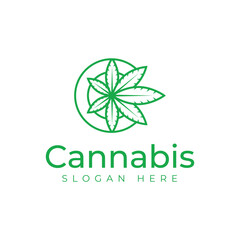 Letter C Cannabis Logo. Simple, minimalist and modern, it is perfect for companies or brands selling cannabis or cannabinol derivative products.