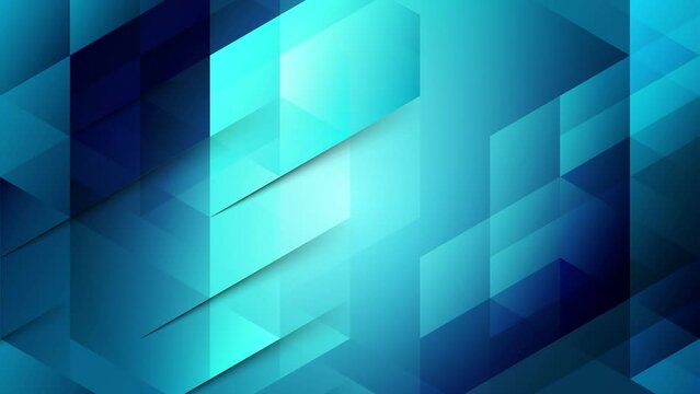 Abstract creative motion geometric shape on glowing light gradient blue background. Video animation Ultra HD 4k footage.