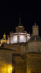 Fototapeta na wymiar Teruel Cathedral illuminated at night