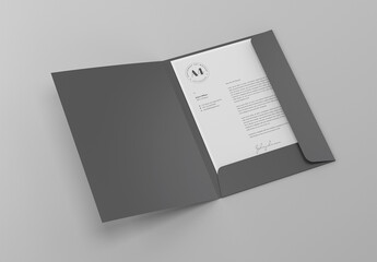 Folder and Letterhead Mockup