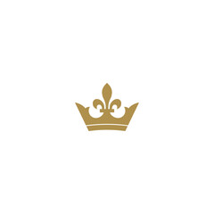Crown fleur de lis icon. Lily flowers royal icon isolated on white background © sljubisa