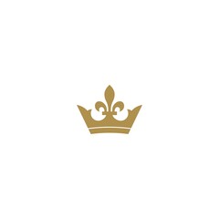 Crown fleur de lis icon. Lily flowers royal icon isolated on white background © sljubisa