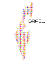 Fototapeta premium Dotted map of Israel on white background. Vector illustration