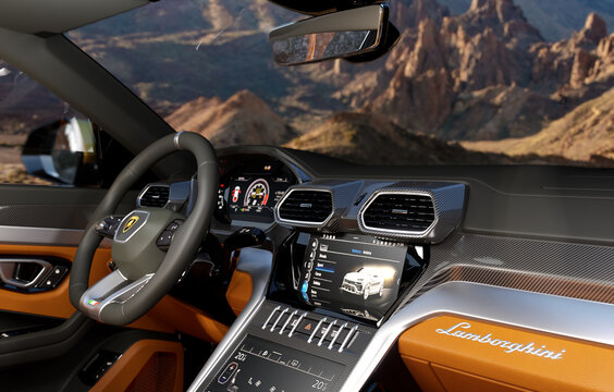 Lamborghini Urus  interior,3d render