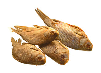 dry fish isolated on white background