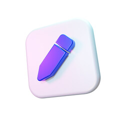 pen icon 3D for app, web site
