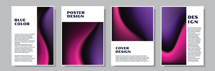 abstract violet color poster template collection vector design