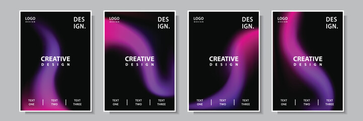 modern violet light wave gradation abstract cover template background set collection design vector graphic