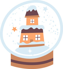 House In Snow Globe