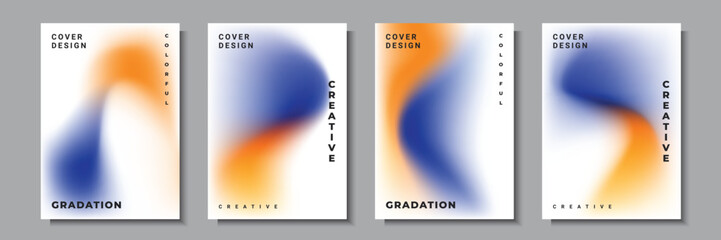Abstract wave cover template vector, multicolored gradient