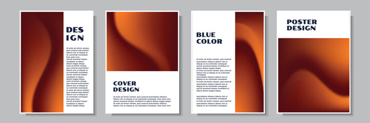 abstract orange color poster template collection vector design