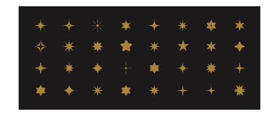 Collection of different sparkles icons.
