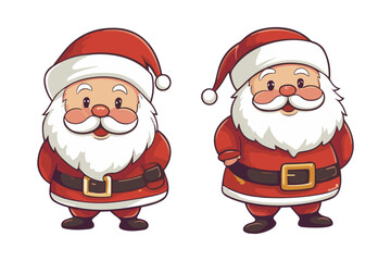 Santa claus christmas character vector set. Merry christmas vector illustration