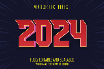  Editable 3d text effect 2024 graphic style 3d design