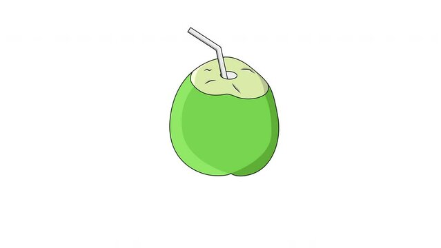 animated video of the coconut water drink icon