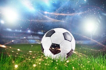 ball on green soccer stadium field