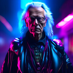 An elderly superhero portrait - ultra realistic style.