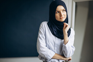 Young muslim woman wearing headscarf