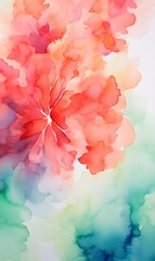 watercolor background with flowers, Generative AI