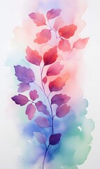 watercolor background with flowers, Generative AI