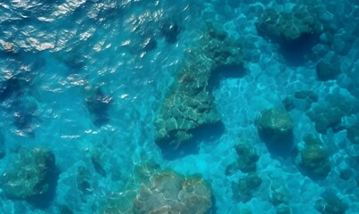 Fototapeta na wymiar underwater view of the sea, Generative AI