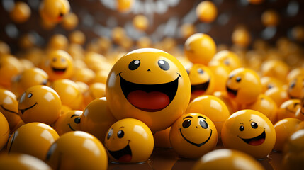 smiley face made of spheres HD 8K wallpaper Stock Photographic Image