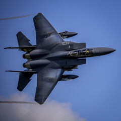 F-15 Strike Eagle in the Mach Loop - obrazy, fototapety, plakaty