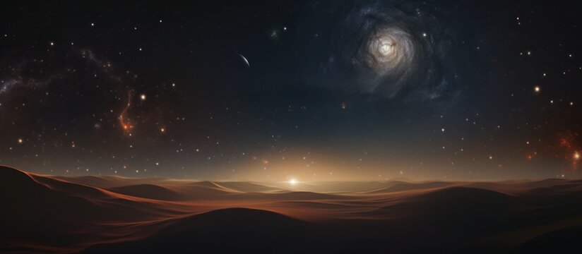 Modern fantasy background of new planet and galaxy