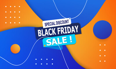 Modern black friday with blue and orange gradients color