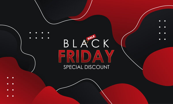 Modern black friday background with black and red color