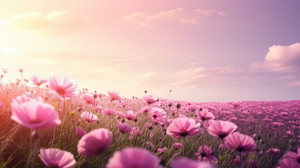 meadow nature pink lush serene illustration spring grass, green peaceful, vibrant sky meadow nature pink lush serene