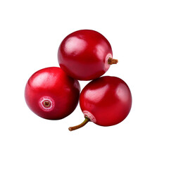 Cranberry fruits isolated on transparent background