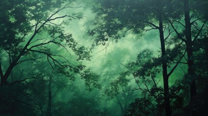 beautiful tree green dark emerald illustration canopy forest, natural summer, leaf flora beautiful...