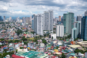 Aerial of Mandaluyong area in Manila. - obrazy, fototapety, plakaty