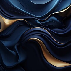 Abstract 3D Background with monochrome wavy flowing liquid paint