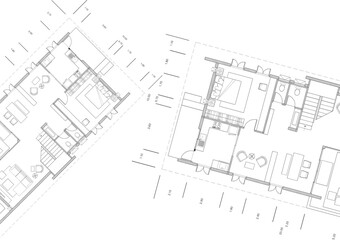 Floor plan designed building on the drawing.