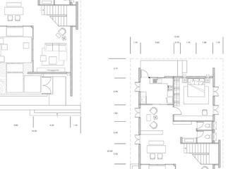 Floor plan designed building on the drawing.