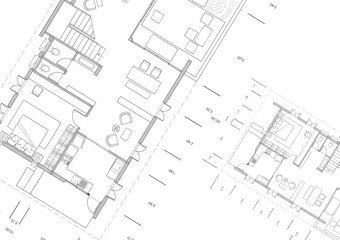 Floor plan designed building on the drawing.