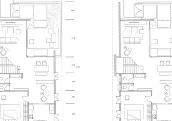 Floor plan designed building on the drawing.