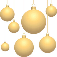Boules de Noël avec suspensions en or
