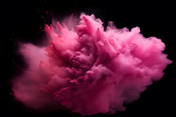 Image of a pink powder explosion on black 