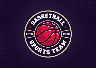 Basketball Sports Logo Template for Sports Team and Tournament