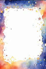 A frame with a stars and night sky design for the notebook background and writing