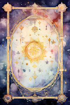 A frame with a stars and night sky design for the notebook cover and writing