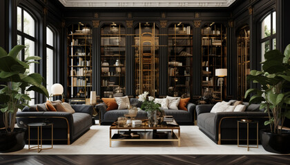 interior of restaurant generating by AI technology