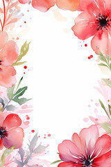 A frame with colorful flowers design for notebook background and writing