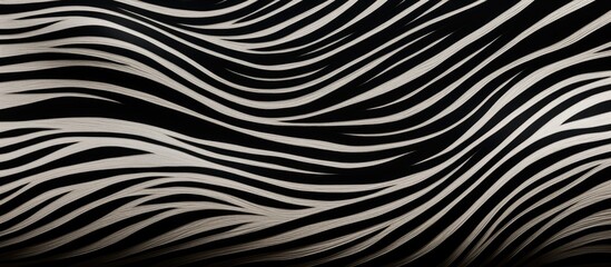The abstract pattern of white lines against the black background creates an intriguing texture reminiscent of a sandy beach in Africa making it a perfect summer travel destination for natur - obrazy, fototapety, plakaty