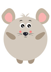 Cute mouse with round body